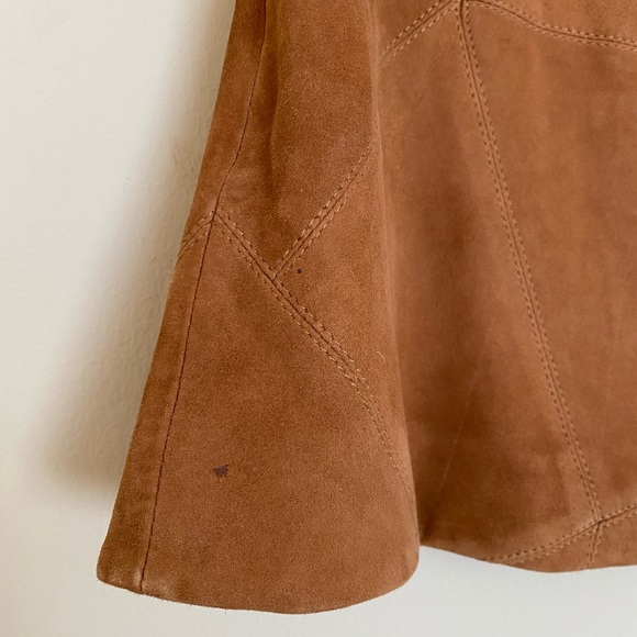 LaMarque Suede Patchwork Button-front Skirt - Picture 5 of 6